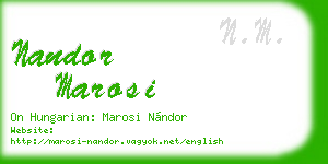 nandor marosi business card