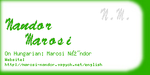 nandor marosi business card